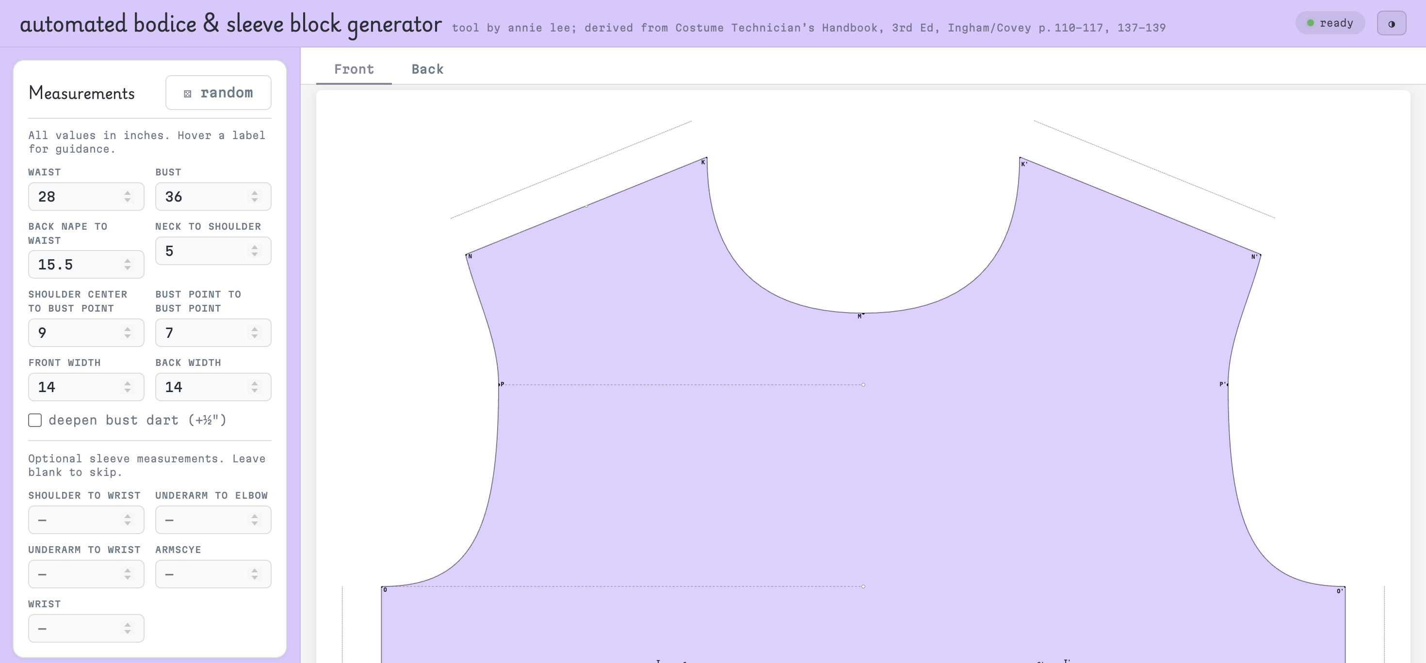 Auto-Drafting Tool for Costuming Bodice