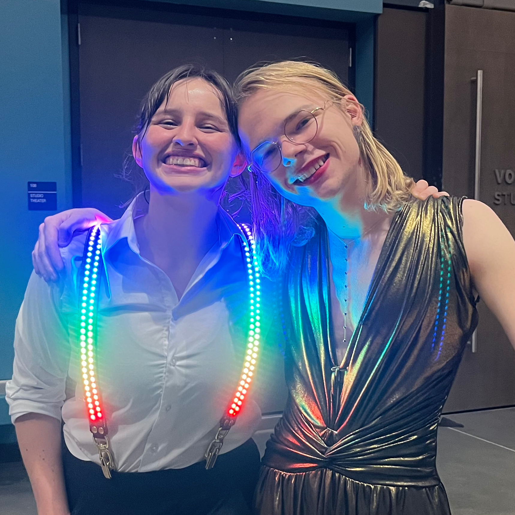 Leather LED Suspenders & Remote